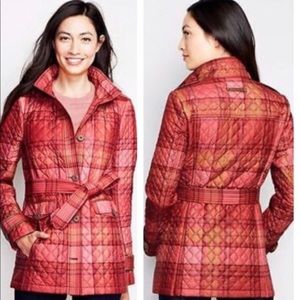 Lands end sz xsp plaid primaloft quilted coat